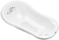 Maltex Dětská vanička Zebra s výpustem a protiskluzovou podložkou, 100 cm - bílá