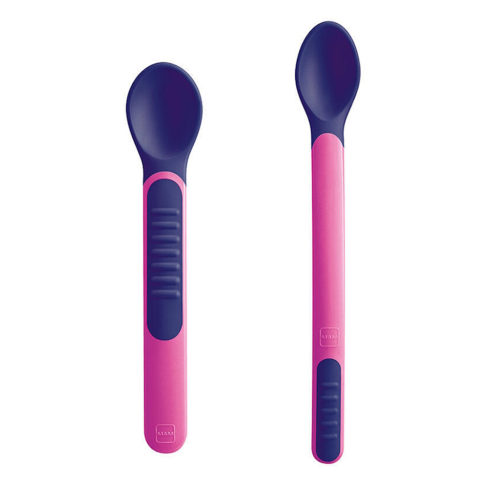 MAM Lžičky feeding spoons & cover 6+m růžové 2 kusy