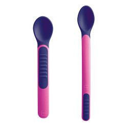 MAM Lžičky feeding spoons & cover 6+m růžové 2 kusy