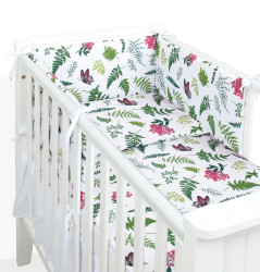 Mamo Tato Mantinel s povlečením do postýlky, 3D sada Bavlna, Kapradí, 135x100 cm