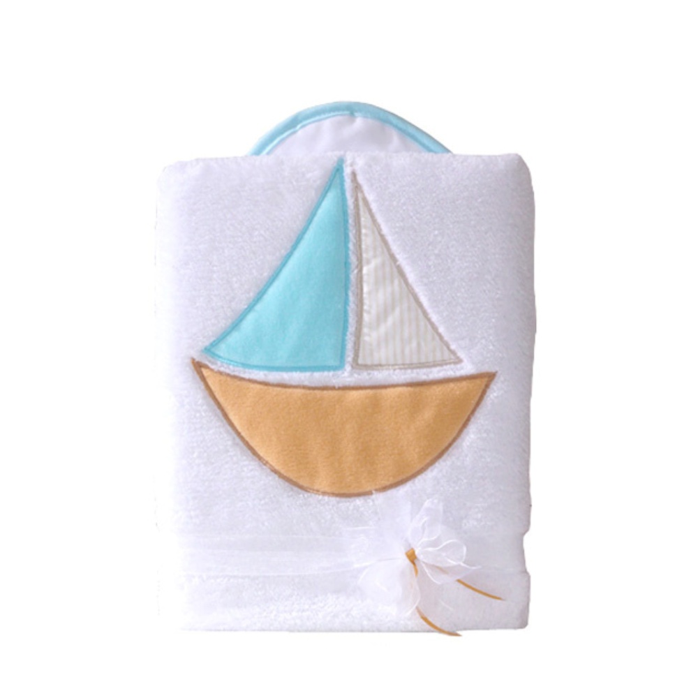 Mamo Tato Oboustranná chlupáčková dečka s vyšívkou 75 x 90 cm, Lodička, bílá