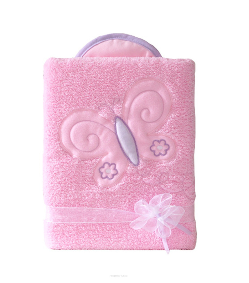 Mamo Tato Oboustranná chlupáčková dečka s vyšívkou 75 x 90 cm, Motýlek, růžová