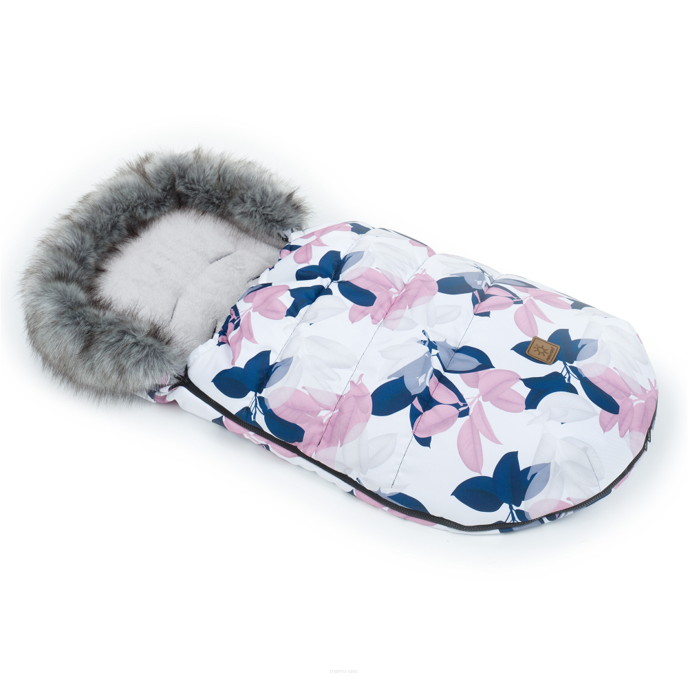 Mamo Tato Zimní fusak Lux s kožešinkou,  50 x 100cm - šedá, granát