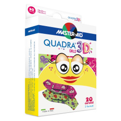 MASTER AID Quadra 3D Dívky dětská barevná náplast 20 kusů 2 velikosti