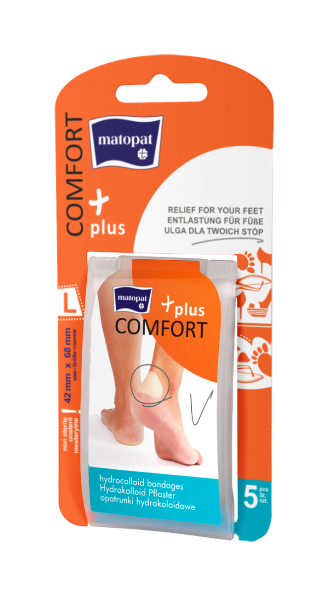 Matopat Comfort Plus hydrokoloidní náplasti L 42 x 68 mm 5 ks