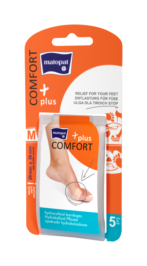 Matopat Comfort Plus hydrokoloidní náplasti M 29 x 59 mm 5 ks