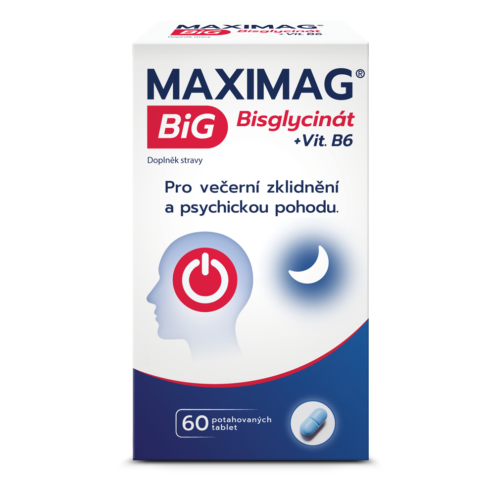 MaxiMag BiG Bisglycinát + vitamín B6 60 tablet