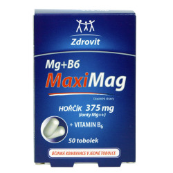 MaxiMag Hořčík 375 mg + B6 50 tobolek