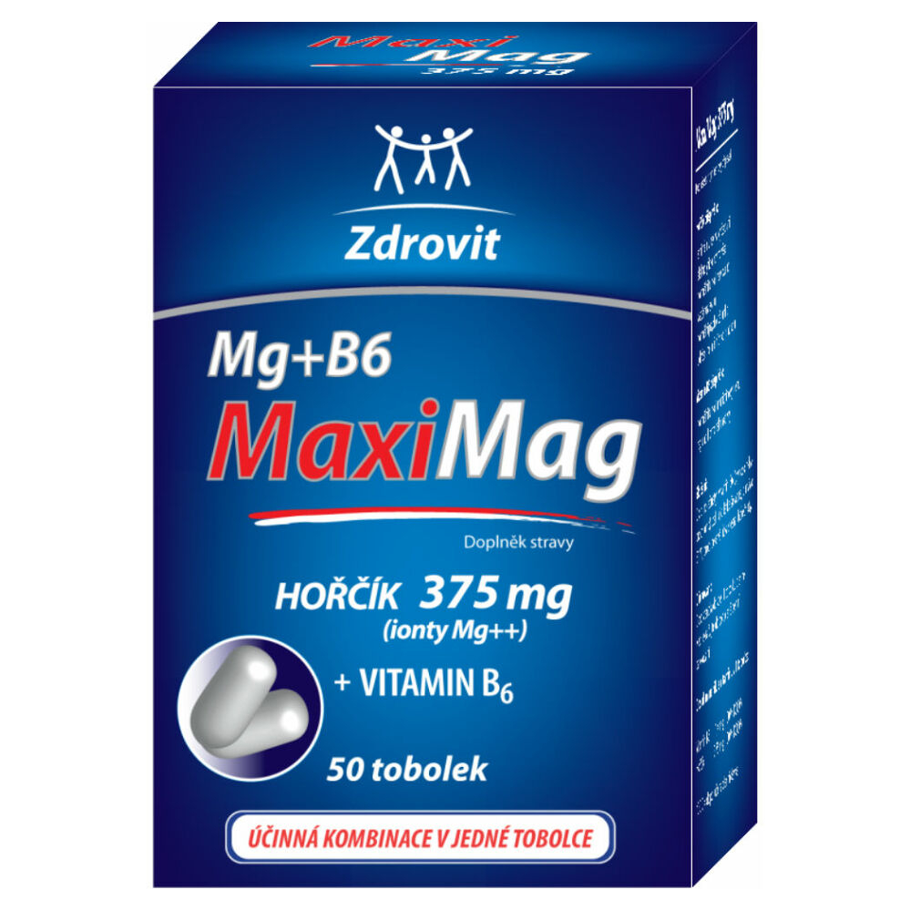 MAXIMAG Hořčík 375mg + B6 50 tobolek