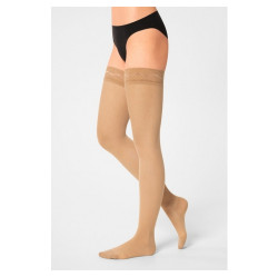 MAXIS RELAX PREMIUM Stehenní punčochy s krajkou light nude, Velikost: L