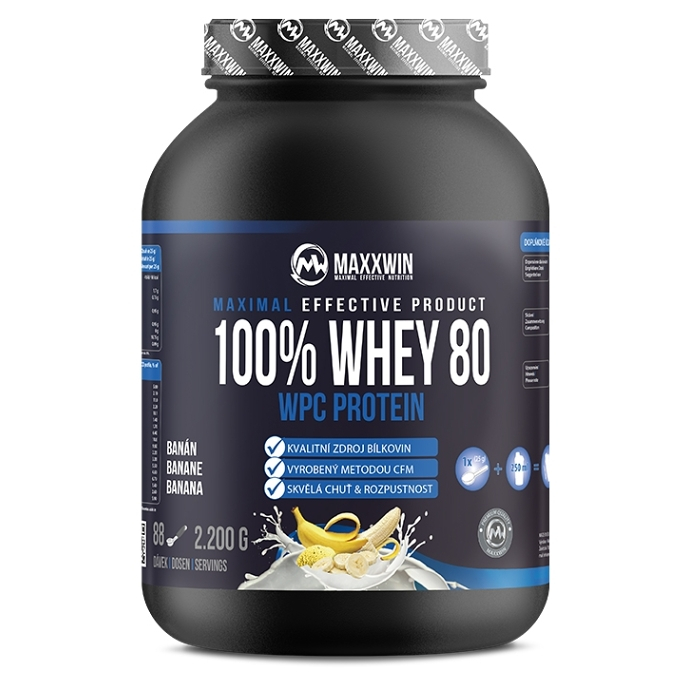MAXXWIN 100 % Whey protein 80 banán 2200 g