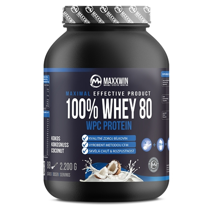 MAXXWIN 100% Whey protein 80 kokos 2200 g