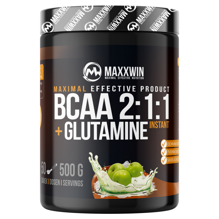 MAXXWIN BCAA + Glutamine zelené jablko 500 g