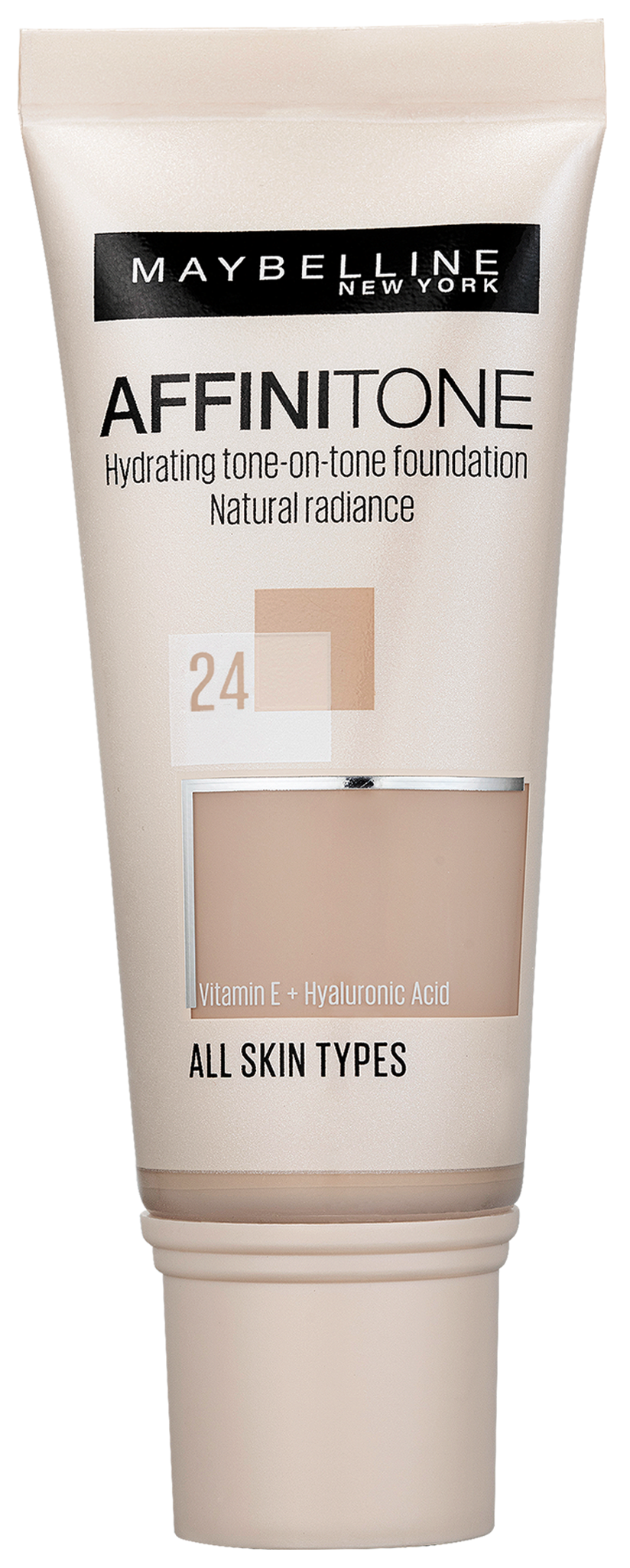 MAYBELLINE NEW YORK Affinitone krycí hydratační make-up s vitaminem E 24 Golden Beige 30 ml