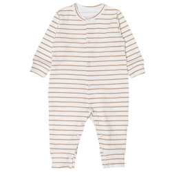 MBaby Kojenecký overálek, pyžámko bez šlapek, bavlna Proužek, béžový, vel. 68