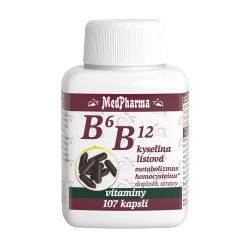 MEDPHARMA B6 B12 + kyselina listová 107 kapslí
