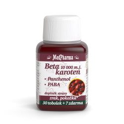 MEDPHARMA Beta karoten 10 000 m.j. pant. + PABA 37 tobolek