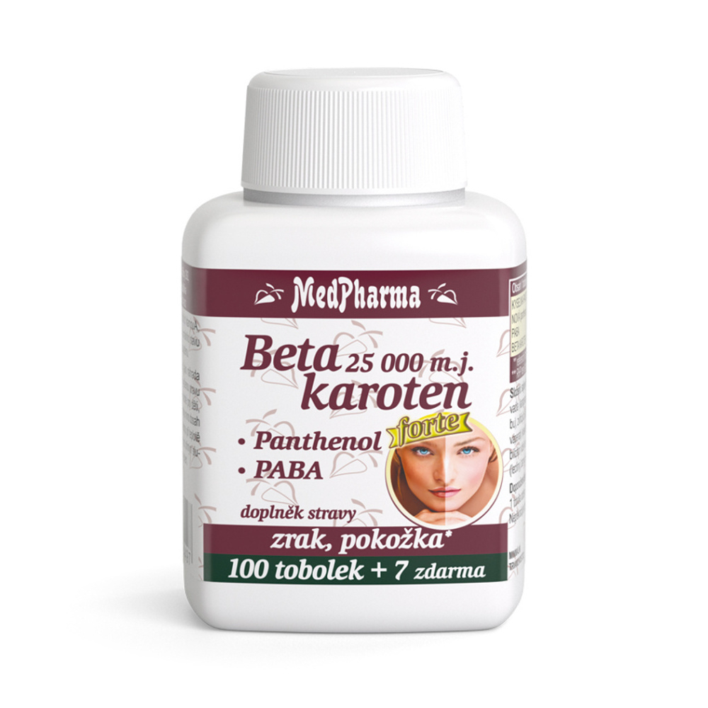 MEDPHARMA Beta karoten forte 25 000 m.j. + PABA + panthenol 107 tobolek