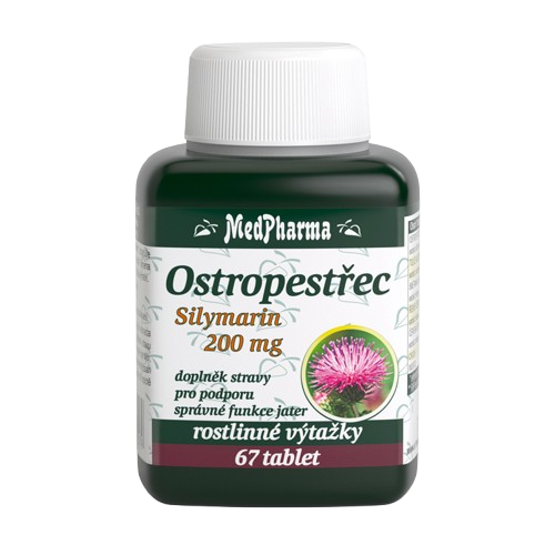 MEDPHARMA Ostropestřec (Silymarin 200 mg), 67 tablet