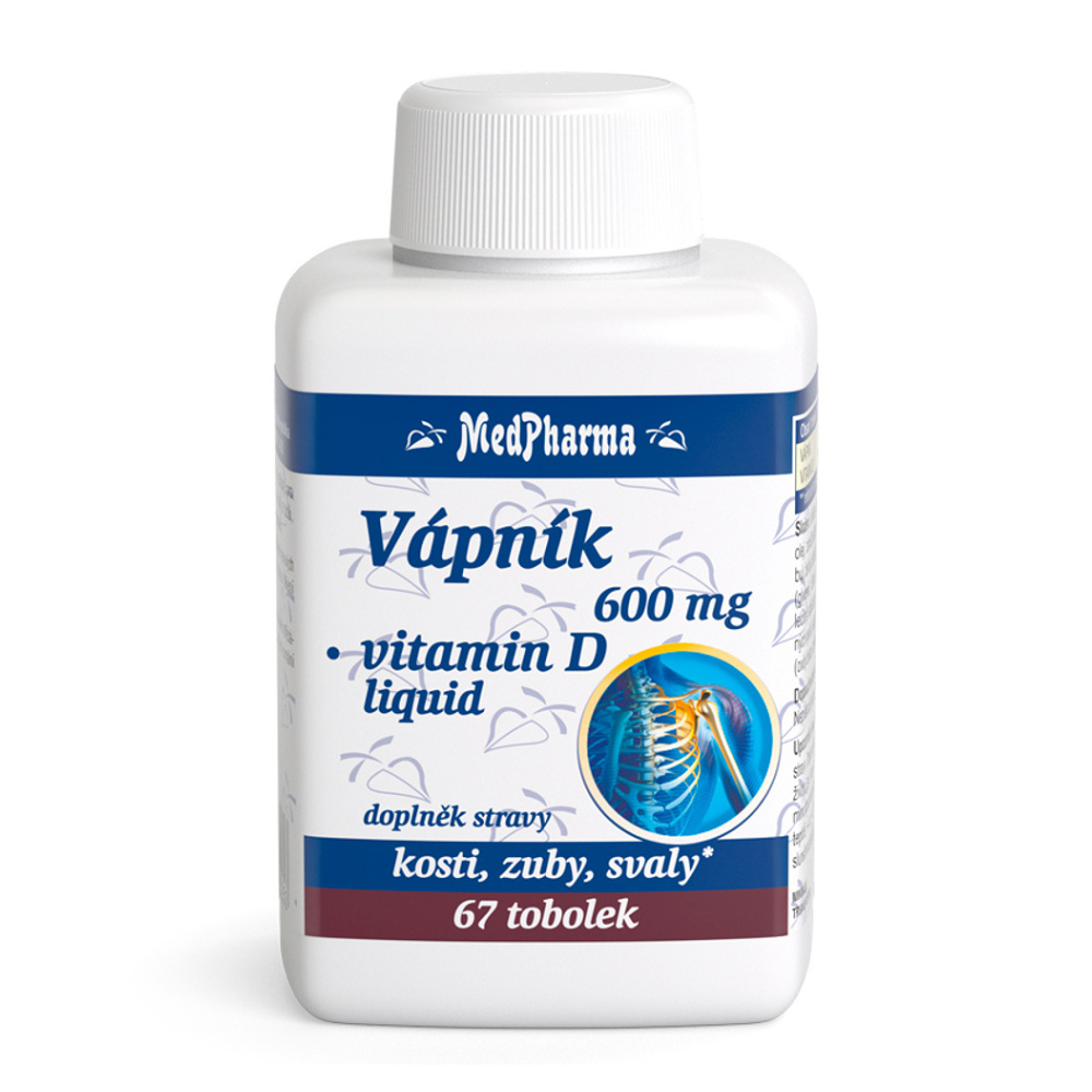 MEDPHARMA Vápník 600 mg + vitamín D3 67 tobolek