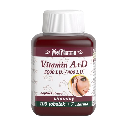 MEDPHARMA Vitamín A+D ( 5000 I.U./ 400 I.U.) 107 tobolek