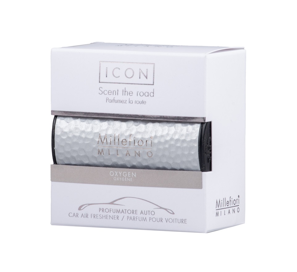 Millefiori Icon Metal Shades Oxygen vůně do auta 47 g stříbrná