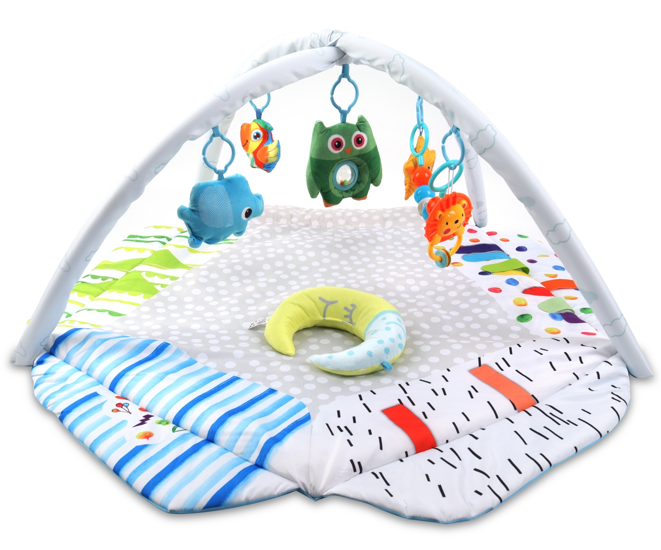 Milly Mally Dětská hrací deka Svět miminka 2v1 s hrazdou – podložka pro miminko