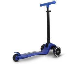 Milly Mally Dětská koloběžka SPARKY LED tříkolová – svítící kolečka, nastavitelná, modrá