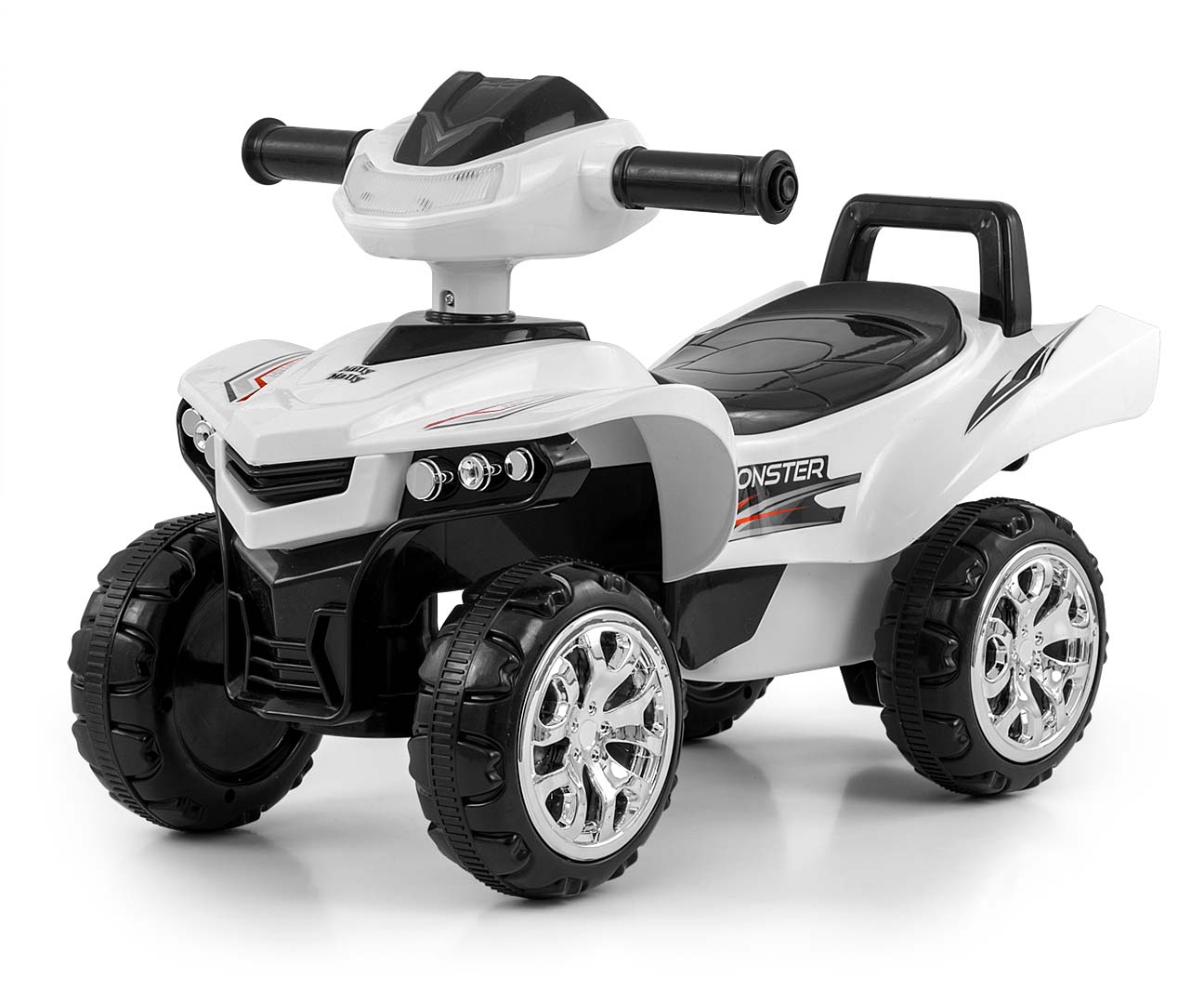 Milly Mally Dětské odrážedlo čtyřkolka Quad Monster Milly Mally, zvuky, světlo - bílé