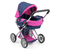 Milly Mally Kočárek pro panenky  Alice – hluboký kočárek pro panenku, modrý, růžový