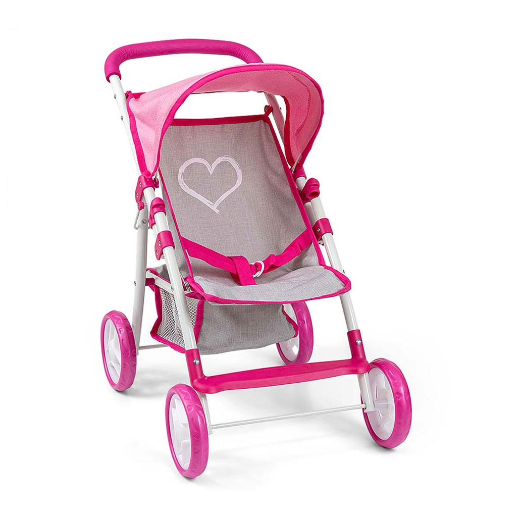 Milly Mally Kočárek pro panenky Natalie – růžový, šedý
