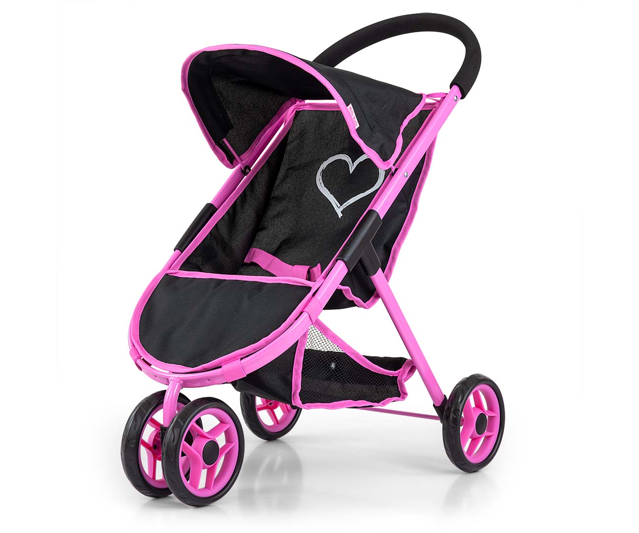 Milly Mally Sportovní kočárek pro panenky Susie – černý, růžový