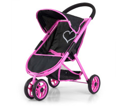 Milly Mally Sportovní kočárek pro panenky Susie – černý, růžový