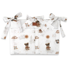 Miminu Kapsář na postýlku, bavlna, Méďa pilot - bílá, béžová