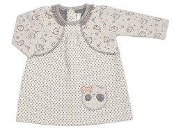 Minetti Kojenecké šatičky s bolerkem Lovely Teddy, - ecru/šedé