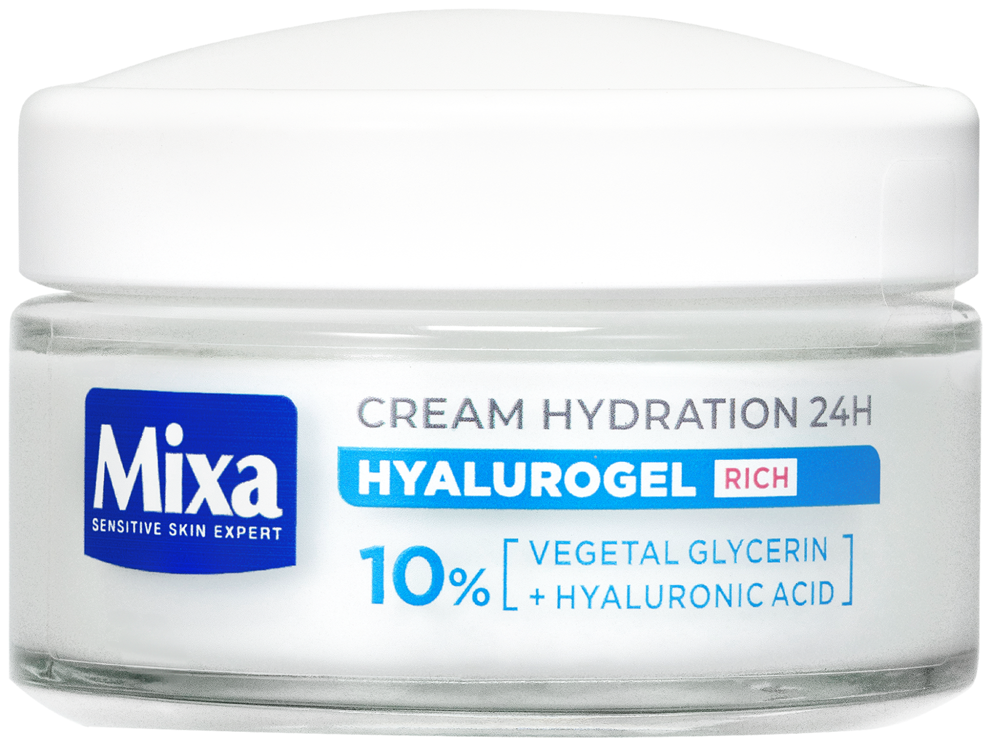 MIXA Hyalurogel rich intenzivní hydratační pleťový krém pro citlivou, suchou a dehydratovanou pleť 50 ml