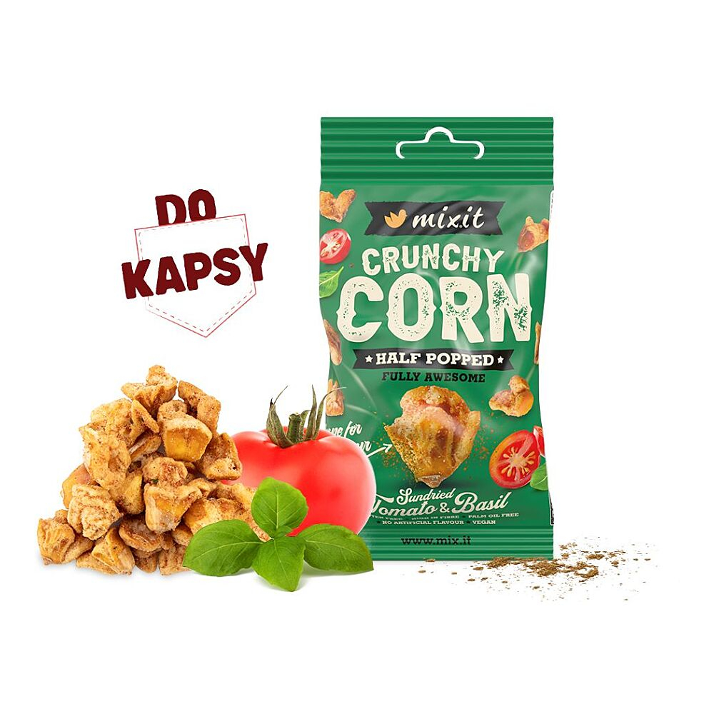 MIXIT Crunchy corn rajče a bazalka do kapsy 40 g
