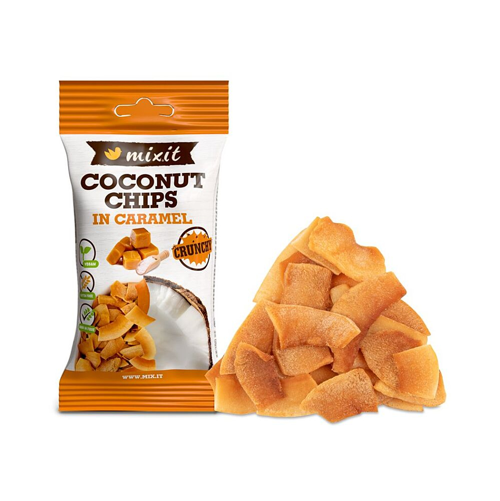 MIXIT Kokosové chipsy karamel 45 g