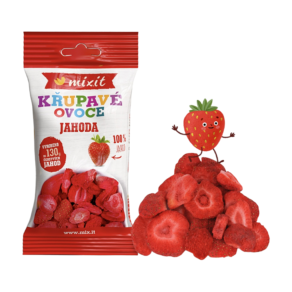MIXIT Křupavé ovoce do kapsy jahoda 13 g