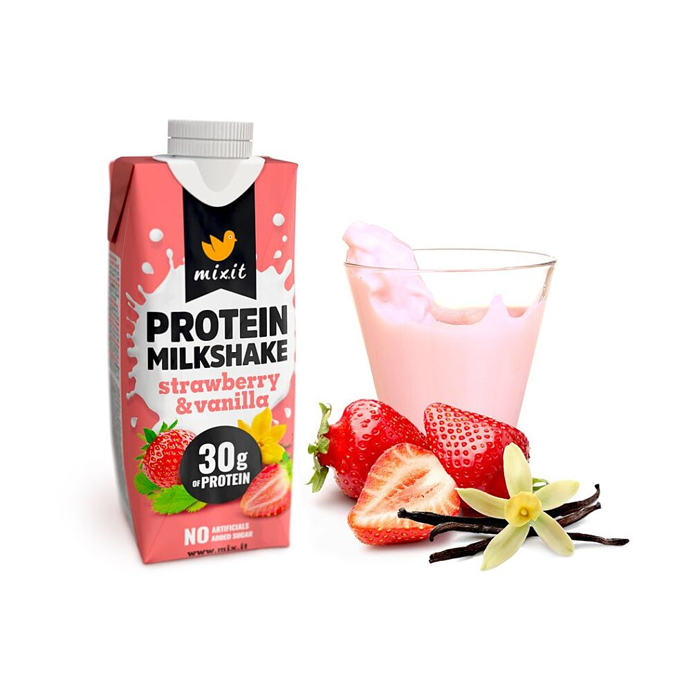 MIXIT Proteinový milkshake jahoda & vanilka 330 ml