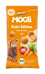 MOGLi BIO Špaldové kuličky s rajčaty a mrkví 40 g
