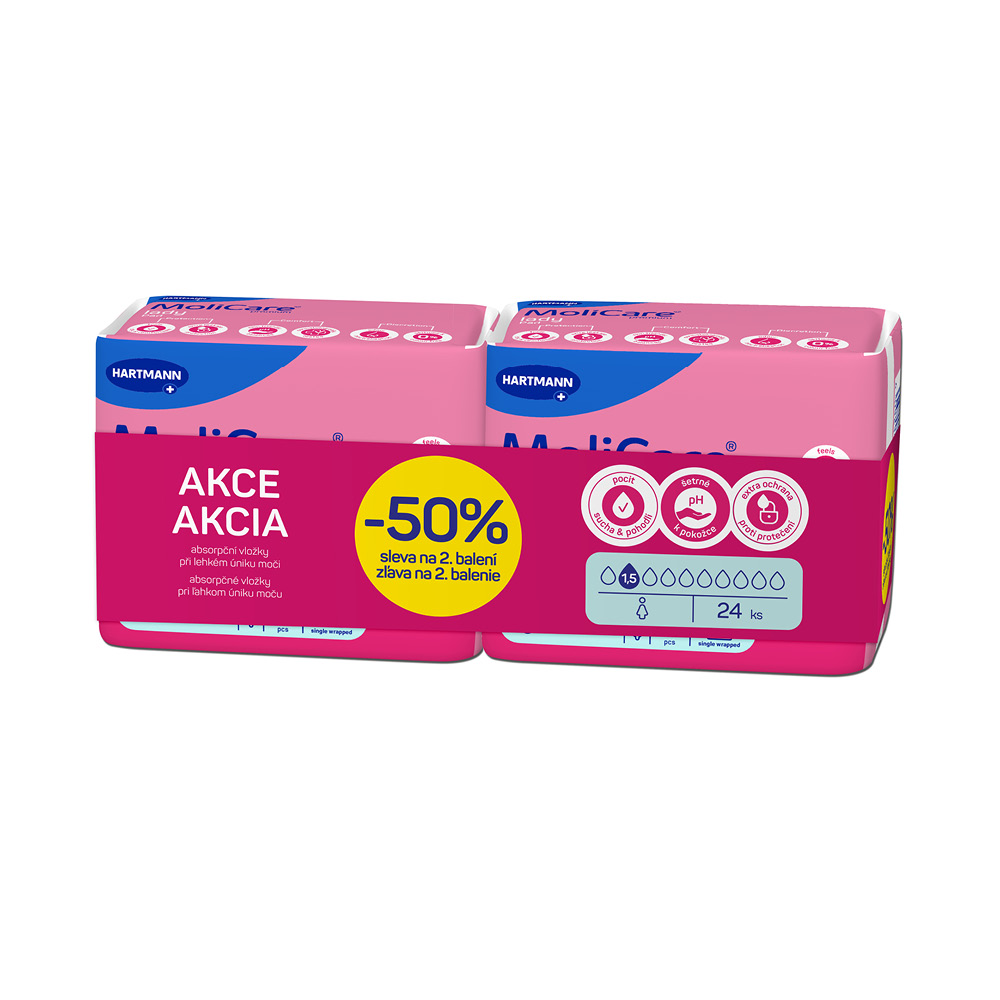MoliCare Lady Pad 1,5 kapky inkontinenční vložky 2x12 ks