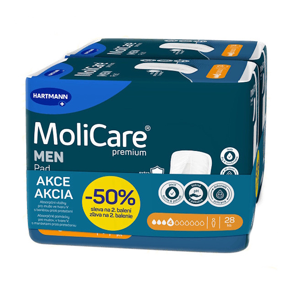 MOLICARE Men inkontinenční vložky 4 kapky DUOPACK 2 x 14 kusů
