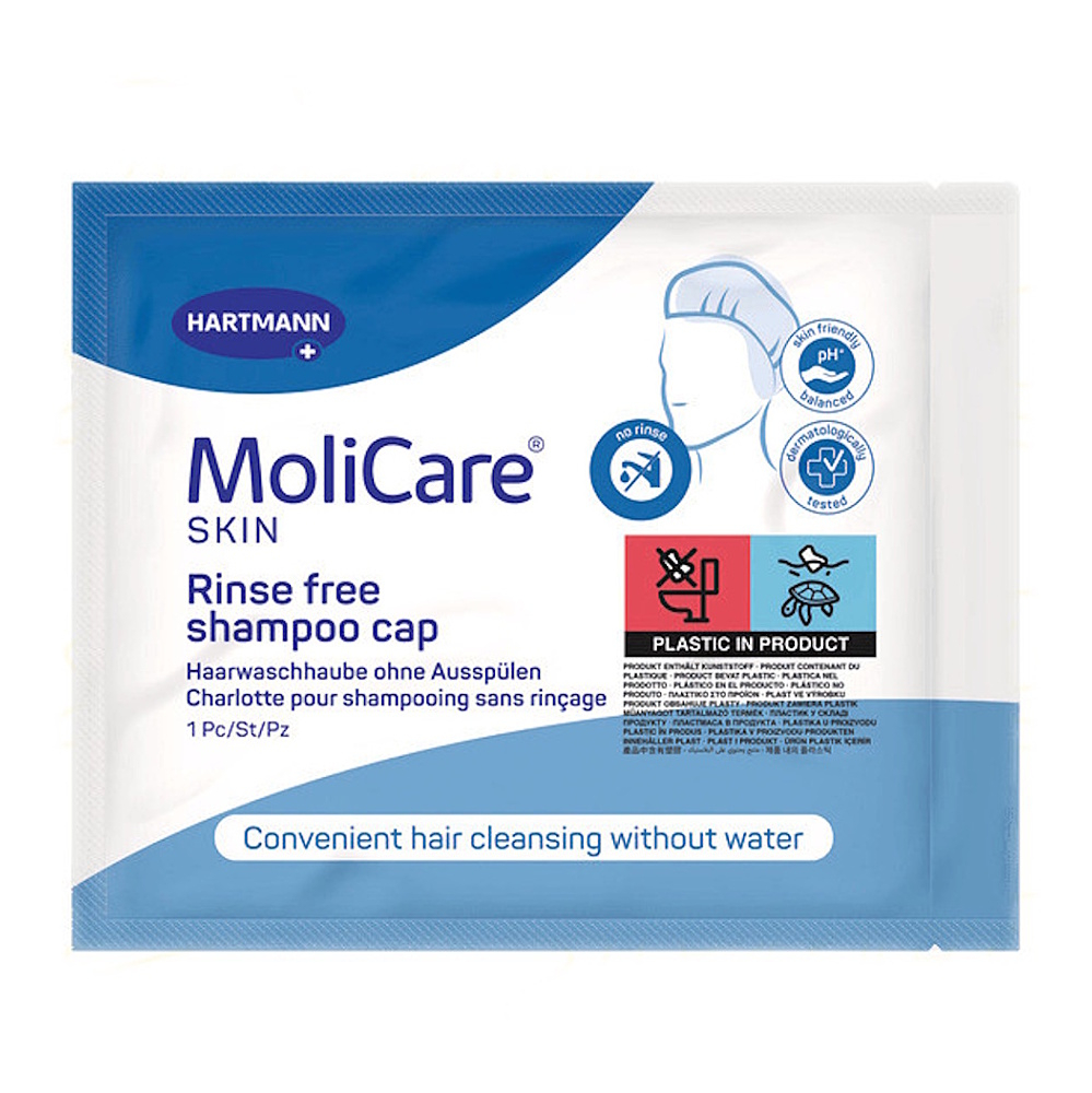 MOLICARE Skin Čepice na mytí vlasů bez oplachu 1 kus
