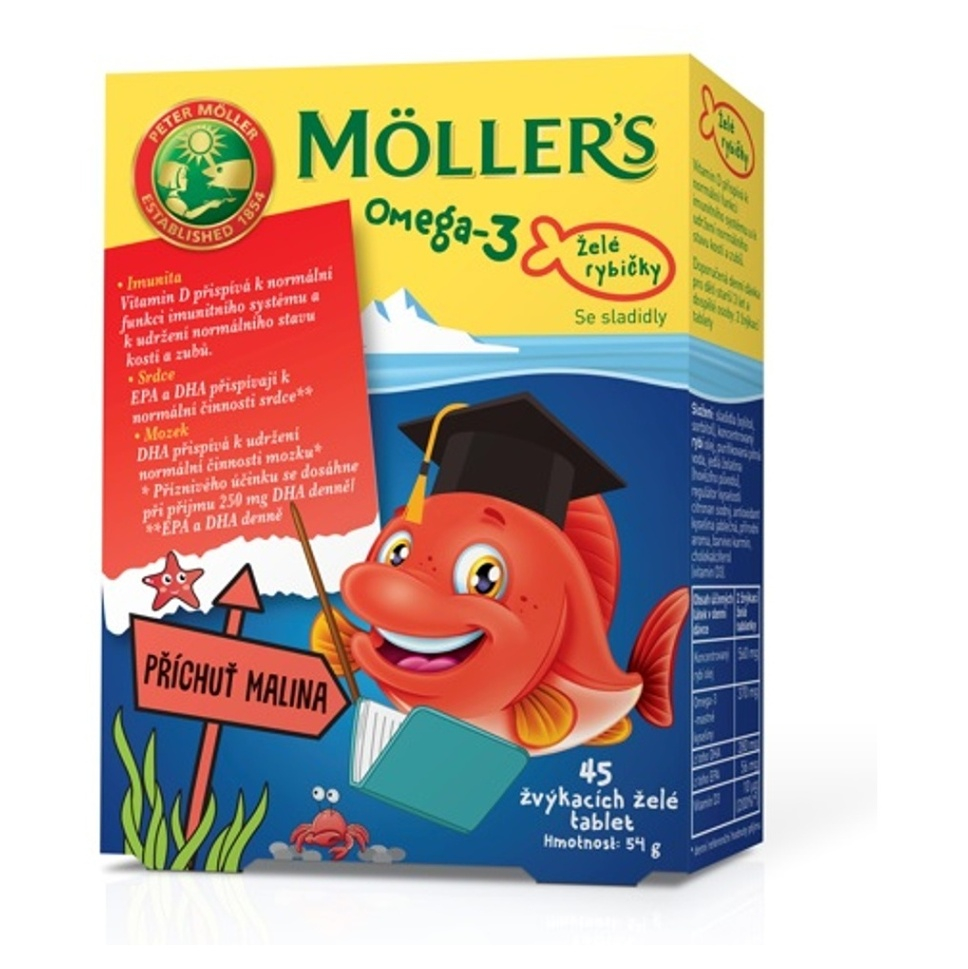 MÖLLER´S Omega 3 želé rybičky 45 kusů
