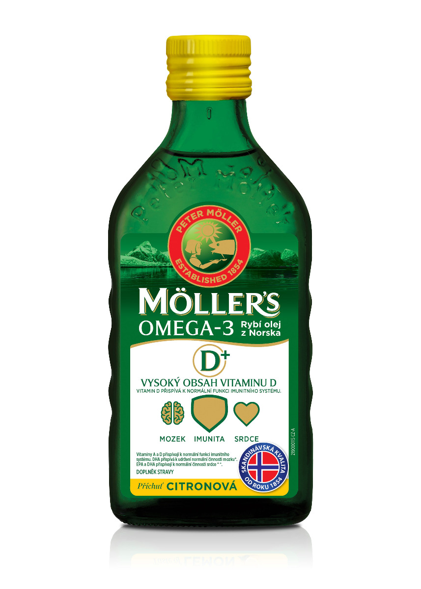 Mollers Omega 3 Rybí olej D+ 250 ml