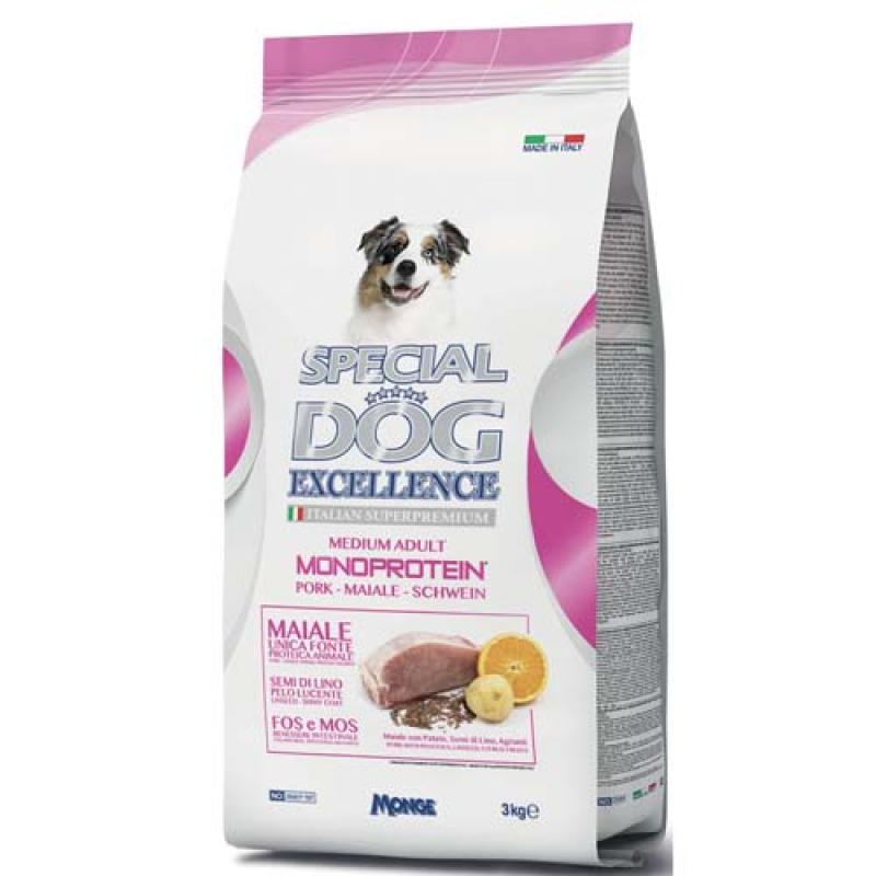 Monge SPECIAL DOG EXCELLENCE MEDIUM ADULT MONOPROTEINIC vepřové + brambory 3kg super