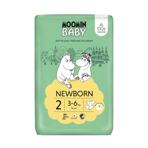 MOOMIN BABY 2 Newborn 3–6 kg, eko pleny 56 ks