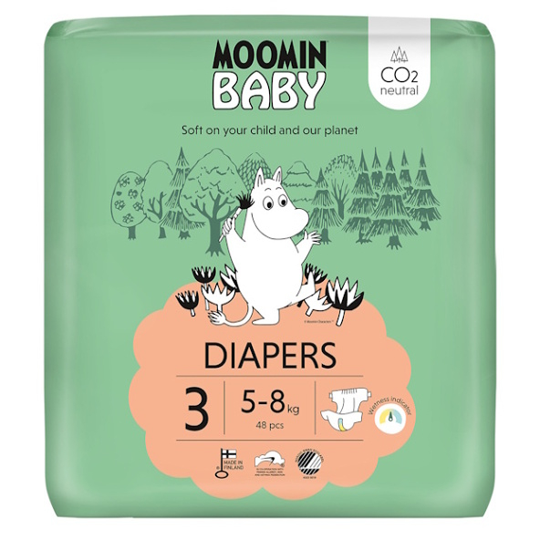MOOMIN BABY 3 Eko pleny midi 5–8 kg 48 ks