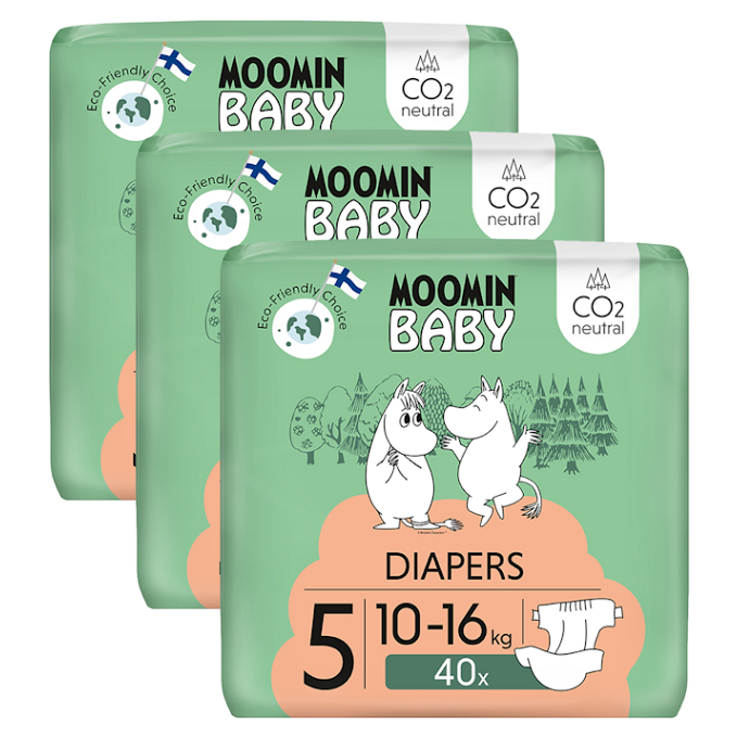 MOOMIN Baby 5 eko pleny měsíční balení maxi 10–16 kg 120 kusů